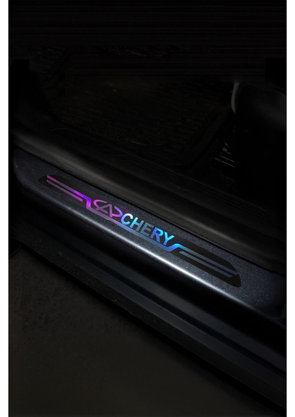 Chery Uyumlu Aynalı Kapı Eşiği Koruma Sticker Seti 4'lü