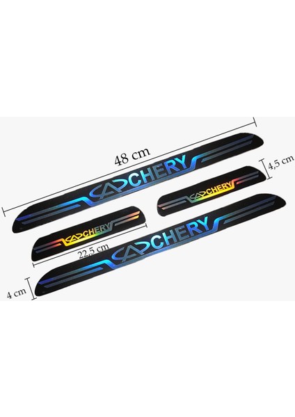 Chery Uyumlu Aynalı Kapı Eşiği Koruma Sticker Seti 4'lü fırsatları