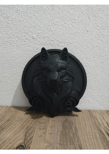 Duvara Asılabilir Kurt Figürü 18X18CM, Dekoratif Obje ve Biblo, Hediyelik Eşya