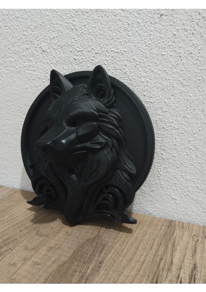 Duvara Asılabilir Kurt Figürü 18X18CM, Dekoratif Obje ve Biblo, Hediyelik Eşya