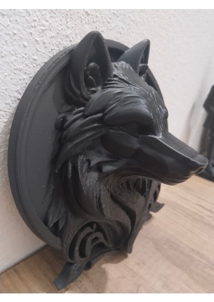 Duvara Asılabilir Kurt Figürü 18X18CM, Dekoratif Obje ve Biblo, Hediyelik Eşya