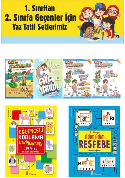 1.sınıftan 2.sınıfa Geçenler Için Ata Tatilde Seti +Kodlama+Resfebe