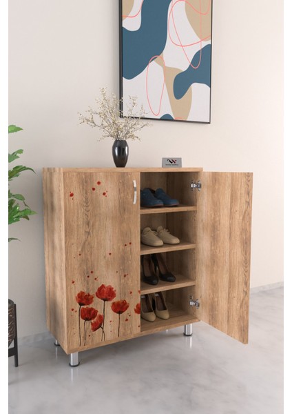 Red Anemone 4 Raflı Ayakkabılık Antre Hol Çok Amaçlı Ayakkabı Dolabı fiyatları