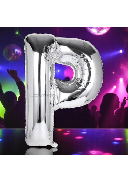 Yüksek Kalite 1 Metre Gümüş P Harf Balon Gümüş P Harfi Folyo Balon Helyum Gazına Uçan Balona Uygun