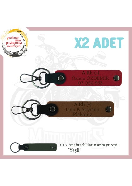 Yol Arkadaşlarına, Isim Plaka ve A Rh (-) Kan Grubu Yazılı Acil Durum Anahtarlığı, Kahve-Kırmzı-Ysl