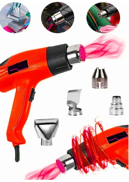 Pro Alman Teknoloji 2950 Watt Darbeye Dayanıklı Kademeli Sıcak Hava Tabancası Hediyeli Ürün