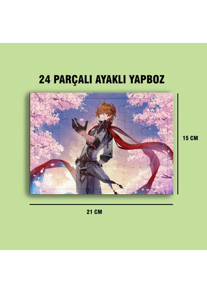 Genshin Impact Childe Puzzle - A5 - Tartaglia - 24 Parçalı Ayaklı Yapboz