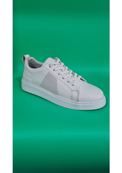 Marcobranchını Bağcıklı Yan Lazer Baskılı Düz Kalın Taban Erkek Sneaker Ayakkabı 061316L-M