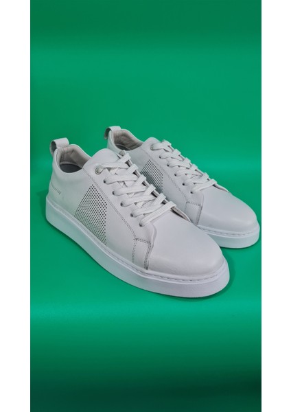 Marcobranchını Bağcıklı Yan Lazer Baskılı Düz Kalın Taban Erkek Sneaker Ayakkabı 061316L-M