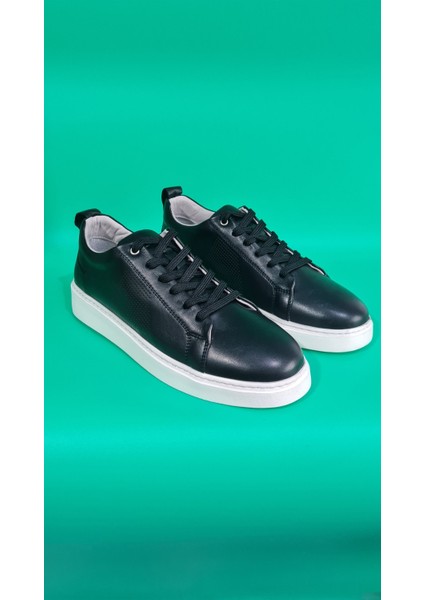 Marcobranchını Bağcıklı Yan Lazer Baskılı Düz Kalın Taban Erkek Sneaker Ayakkabı 061316L-M