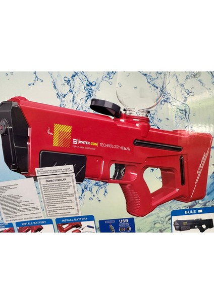 Elektrikli Şarjlı Jumbo Su Tabancası Sesli ve Işıklı 42 cm