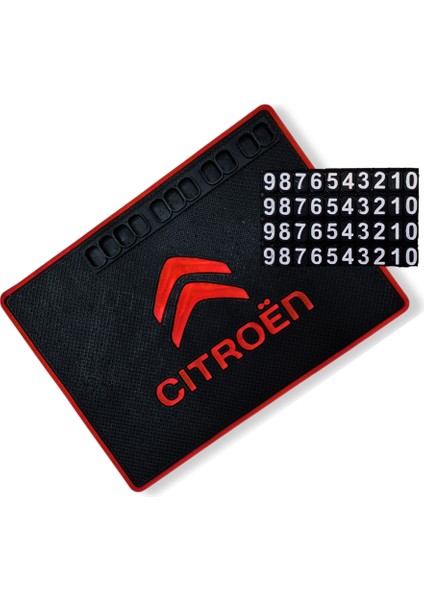 Citroen Torpido Üstü Numaratörlü Kaymaz Ped / Citroen Oto Telefon Tutucu Kaydırmaz Torpido Ped