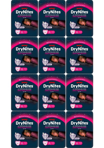 Drynites Kız Emici Gece Külodu 13+ Yaş 48-60 kg 9lu 12 PAKET(108 Adet)