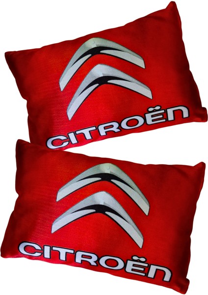 Citroen Nakışlı Oto Halı Paspas | Citroen Dijital Baskılı Kırmızı Oto Boyun Yastık & Araç Aksesuar