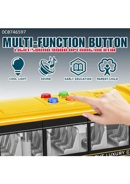 Sürtmeli Işıklı Sesli Çift Katlı City Bus Kapıları Açılan Sarı Tur Gezi Otobüsü fırsatları