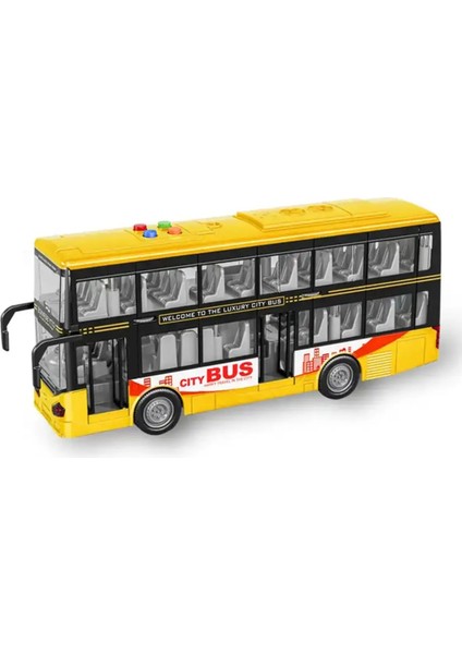 Sürtmeli Işıklı Sesli Çift Katlı City Bus Kapıları Açılan Sarı Tur Gezi Otobüsü indirimleri