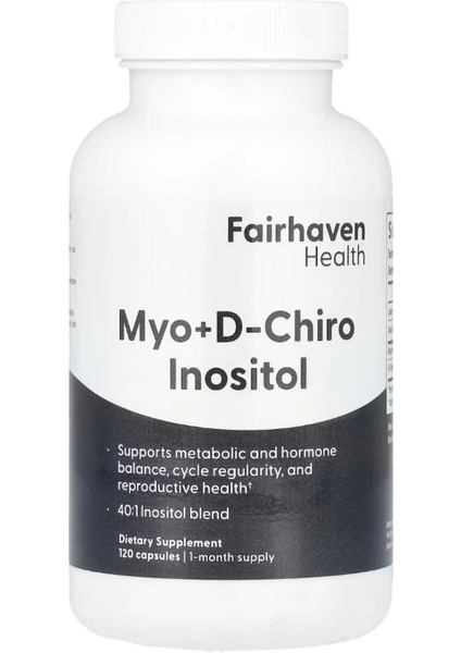 Myo + D-Chiro Inositol, 120 Capsules