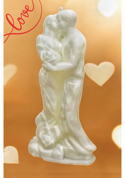 Romantik Çift Mum - Aromaterapi Mumu - Sandal Ağacı Kokulu