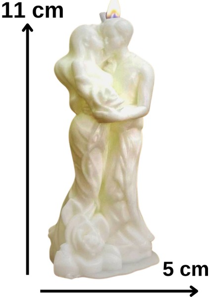 Romantik Çift Mum - Aromaterapi Mumu - Sandal Ağacı Kokulu