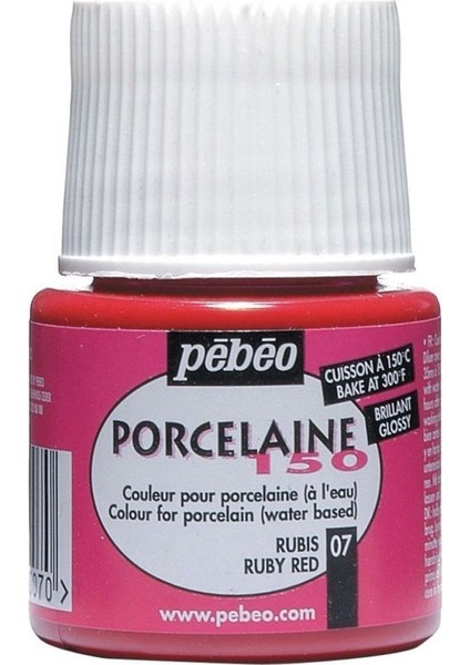 Porcelaine 150 Porselen Boyası 07 Ruby Red