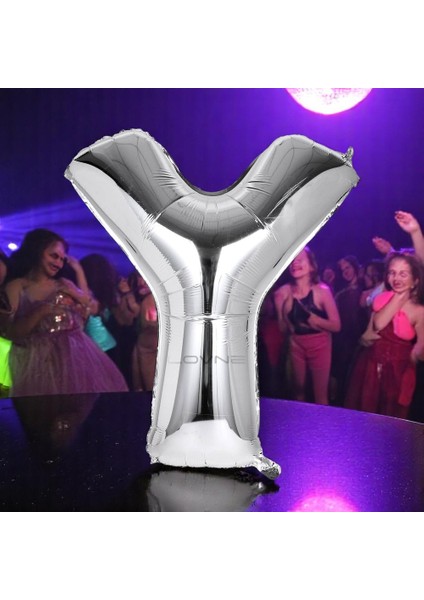 Yüksek Kalite 1 Metre Gümüş Y Harf Balon Gümüş Y Harfi Folyo Balon Helyum Gazına Uçan Balona Uygun