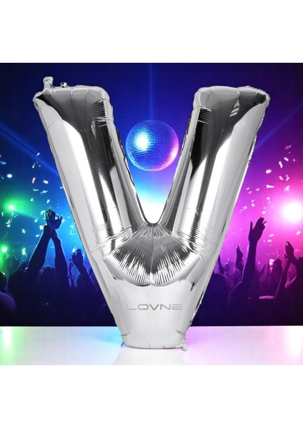 Yüksek Kalite 1 Metre Gümüş V Harf Balon Gümüş V Harfi Folyo Balon Helyum Gazına Uçan Balona Uygun