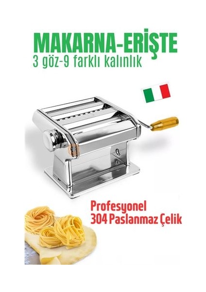 Makarna Makinası Erişte Makarna Kesici Erişte Makinası 304 Paslanmaz Çelik