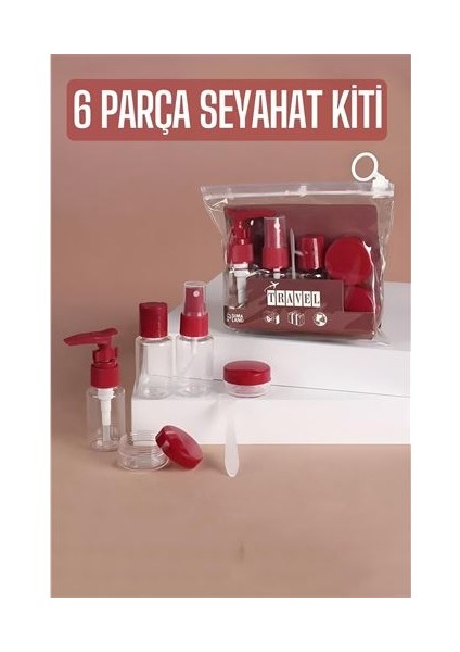 Seyahat Kiti Boş Şişe Seyahat Seti 6 Parça