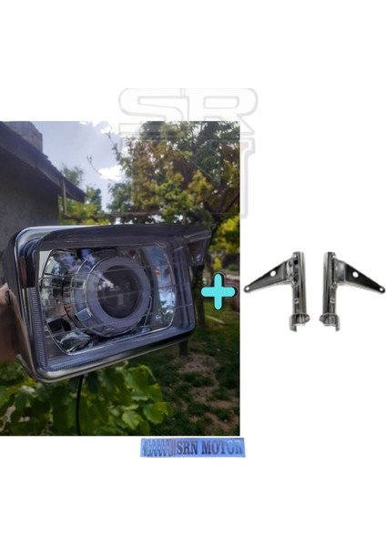 Cg Modifiye Nikel Far + Kırmızı Angel Far + Far Kaşı + Şeffaf Cam + Uzun Far Kulağı Seti Srnmotor