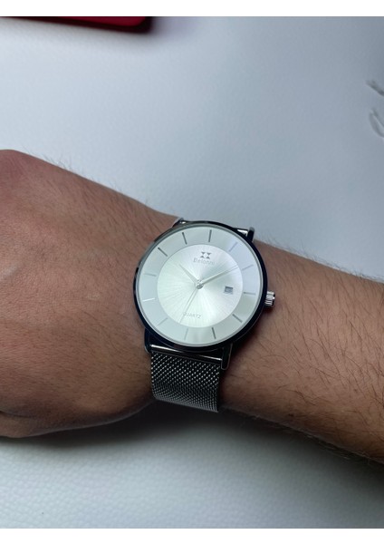 BSBLN616 Yuvarlak Ince Kasa Hasır Kordonlu Takvimli Unisex Kol Saati