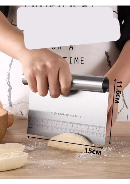 Pasta Spatulası - Profesyonel Hamur Sıyırıcı - Ölçü Cetvelli Pasta Hamur Spatulası 721743