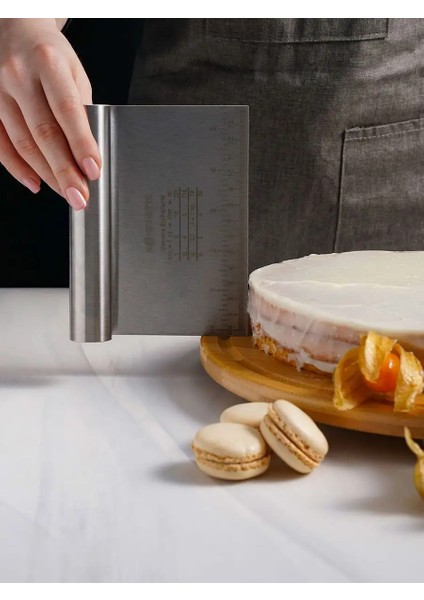 Pasta Spatulası - Profesyonel Hamur Sıyırıcı - Ölçü Cetvelli Pasta Hamur Spatulası 721743