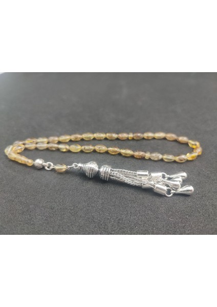 Bu Fiyata Yok!!! 7.08 Gr. Bürokrat Boy (Midium) Gümüş Püskül Litfanya Kaya Damla Sertifikalı 7934