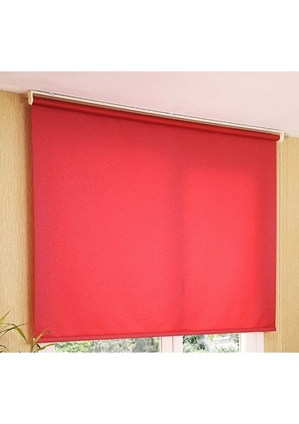 Binbirperde Düz Kırmızı Stor Perde ( Aluminyum Sistem)
