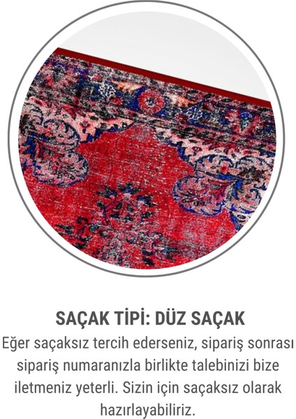 Vintage Kırmızı Eskitme Desenli Dijital Baskı Halı | Kaymaz Taban, Yıkanabilir, Şık ve Zamansız