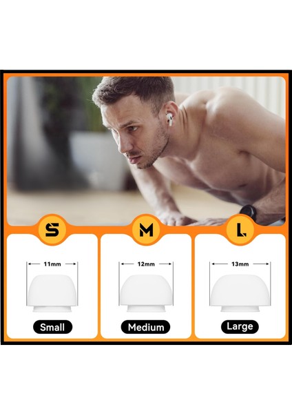 Samsung Galaxy Buds3 Pro Uyumlu Üç Boyut Premium Yedek Silikon Kulaklık Uçları (S, M, L)