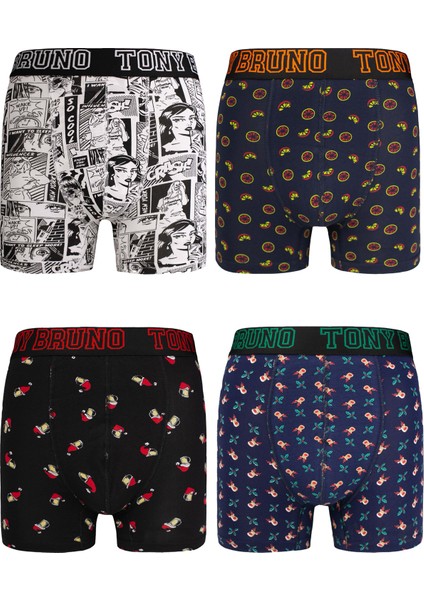4'lü Erkek Preimum Desenli Boxer (Paket 1)