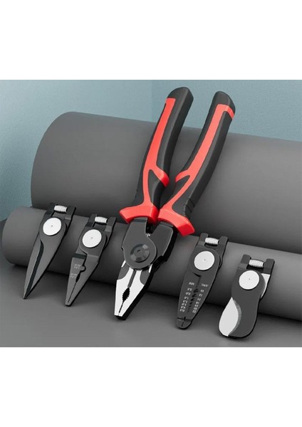 Çok Uçlu Pense, 5in1 Çok Fonksiyonlu Değiştirilebilir Kafa Pense Seti Çelik Tel Pense Mengene Sıyırma Pense Seti Elektrikçi Için Çok Amaçlı Elektronik Bakım Aletleri fırsatları