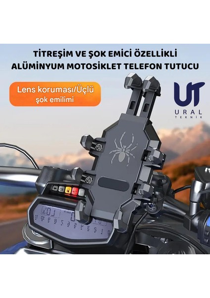 Tarantula Titreşim Sönümleyici Sağlam Motosiklet Bisiklet Scooter Cep Telefon Tutucu fiyatları