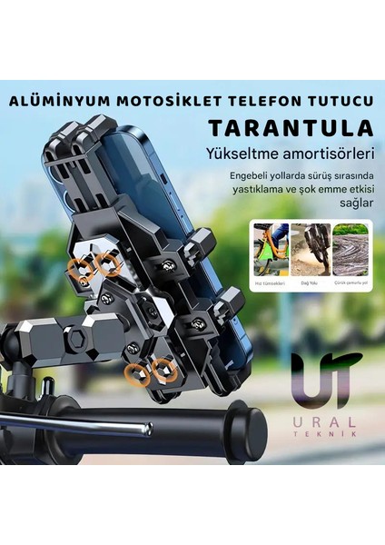 Tarantula Titreşim Sönümleyici Sağlam Motosiklet Bisiklet Scooter Cep Telefon Tutucu modelleri