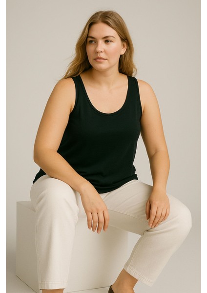 A Kesim Büyük Beden Pamuklu Kalın Askılı Atlet Tişört indirimleri