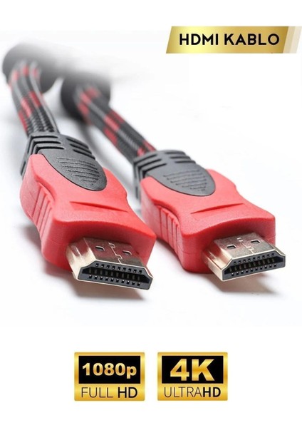 Ygs Hdmı Kablo Full Hd 1080P Örgülü Hdmı Kablo 10 Metre