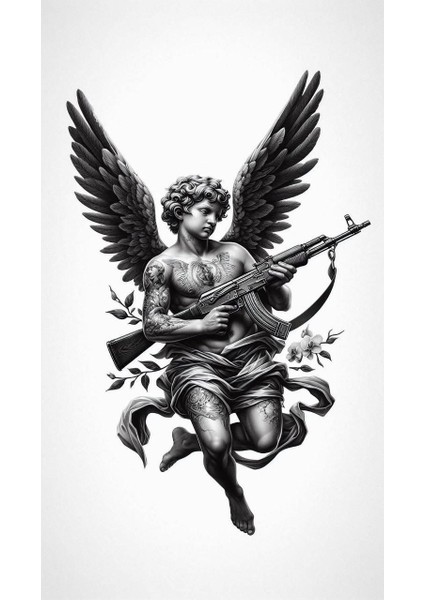 Gerçekci Orta Boy Geçici Dövme Sticker Tattoo