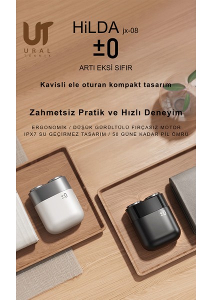 Jx-08 Taşınabilir Şarjlı Su Geçirmez Kompakt Iş, Seyahat, Kamp CR13 Çelik Tıraş Makinesi