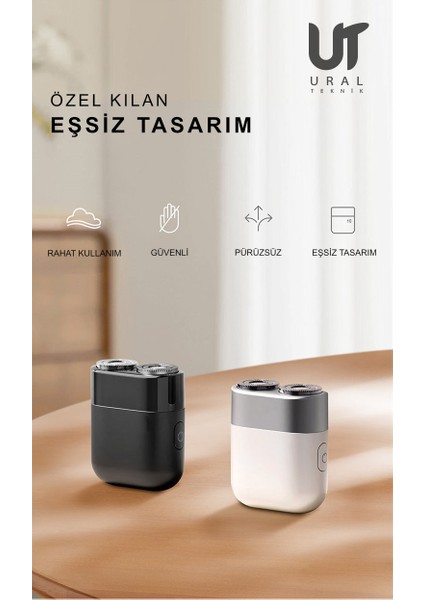 Jx-08 Taşınabilir Şarjlı Su Geçirmez Kompakt Iş, Seyahat, Kamp CR13 Çelik Tıraş Makinesi