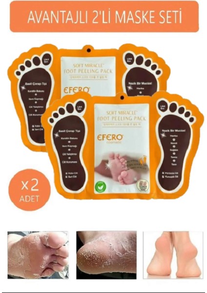 Ayak Soyucu Çorap Ölü Derileri Soyan Ayak Çorabı Peeling Maskesi 2 Adet