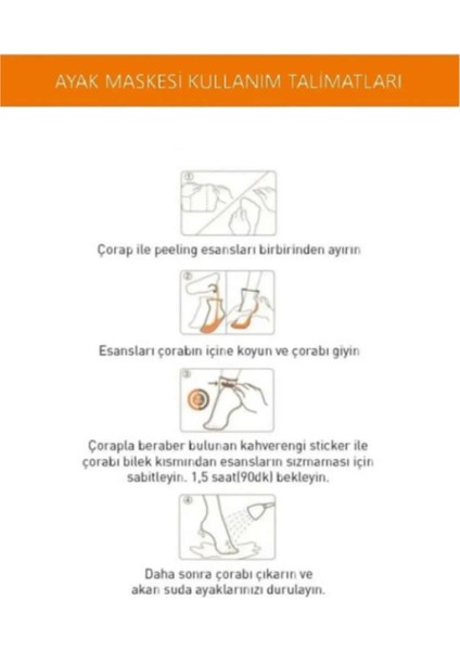 Ayak Soyucu Çorap Ölü Derileri Soyan Ayak Çorabı Peeling Maskesi 2 Adet