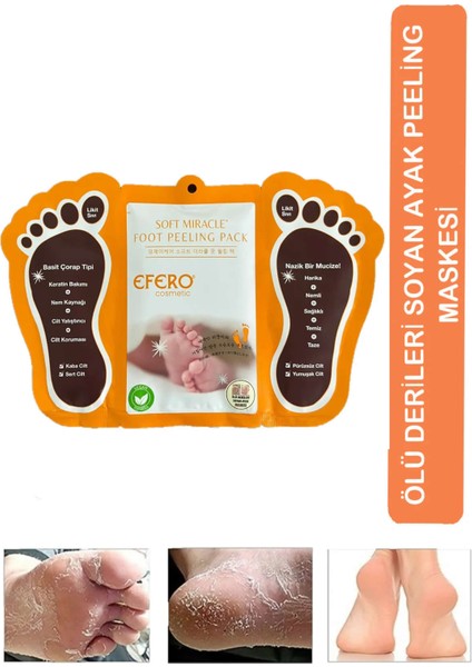 Ayak Soyucu Çorap Ölü Derileri Soyan Ayak Çorabı Peeling Maskesi 2 Adet