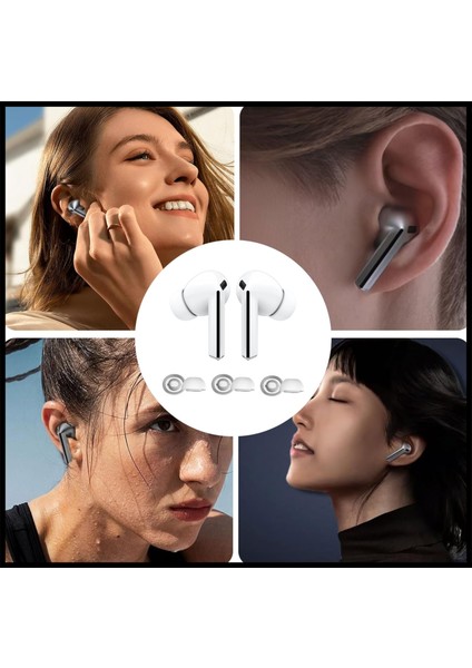 Samsung Galaxy Buds3 Pro Uyumlu Silikon Kulaklık Uçları (S,m,l) ve 3 In 1 Temizleme Kalemi Seti
