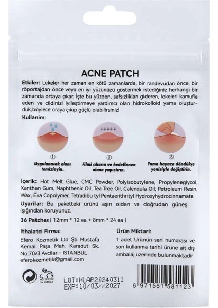 Akne Pimple Temizleme Bandı - Acne Pimple Patch 2 Adet 72 Patch